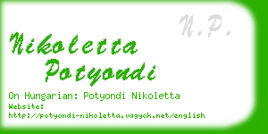 nikoletta potyondi business card